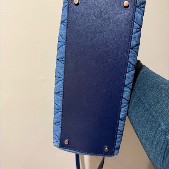 Kate Spade Briar‎ Lane Quilted Denim Meena Satchel Bag T - Picture 10 of 12